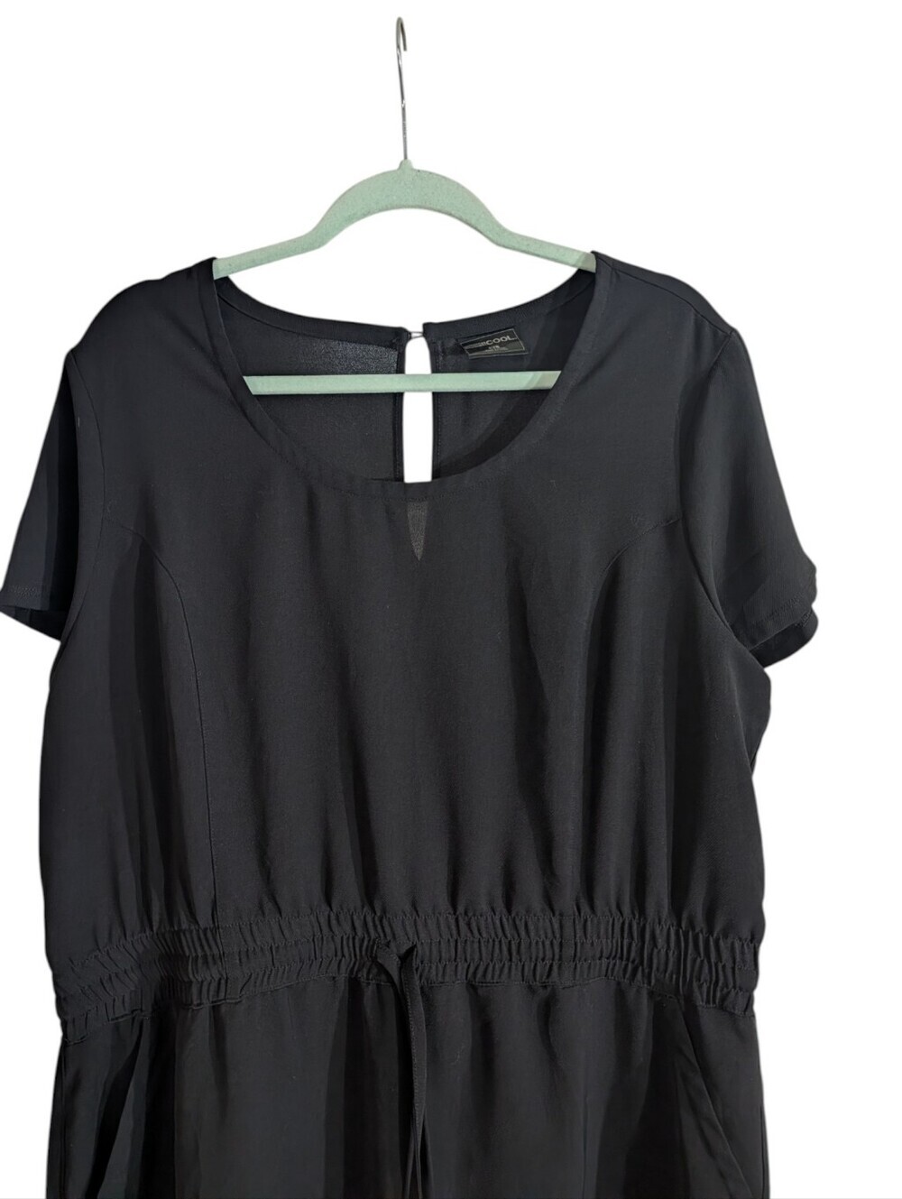 32° Cool Black Drawstring Waist Pocket Dress XL Travel Casual Athleisure - Picture 4 of 9